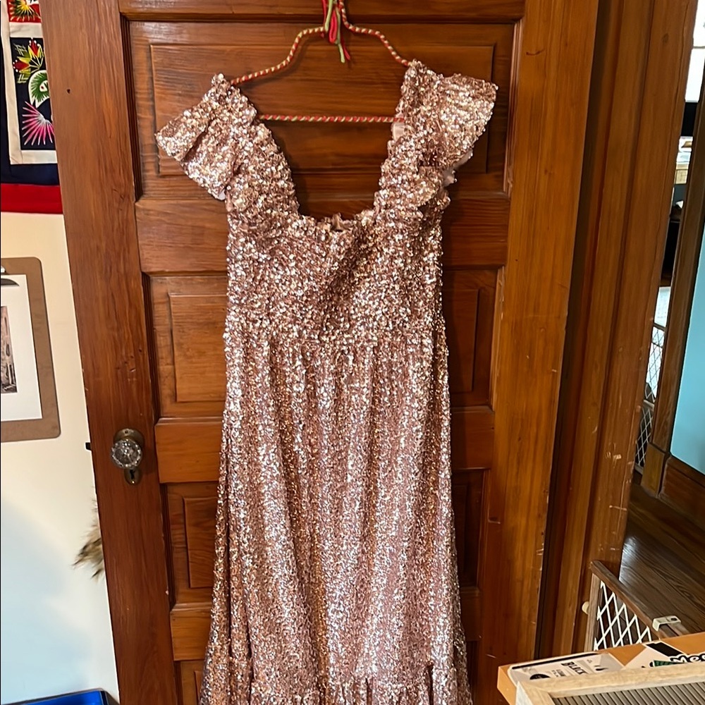 Hill House Pink Sequin Wedding Dress